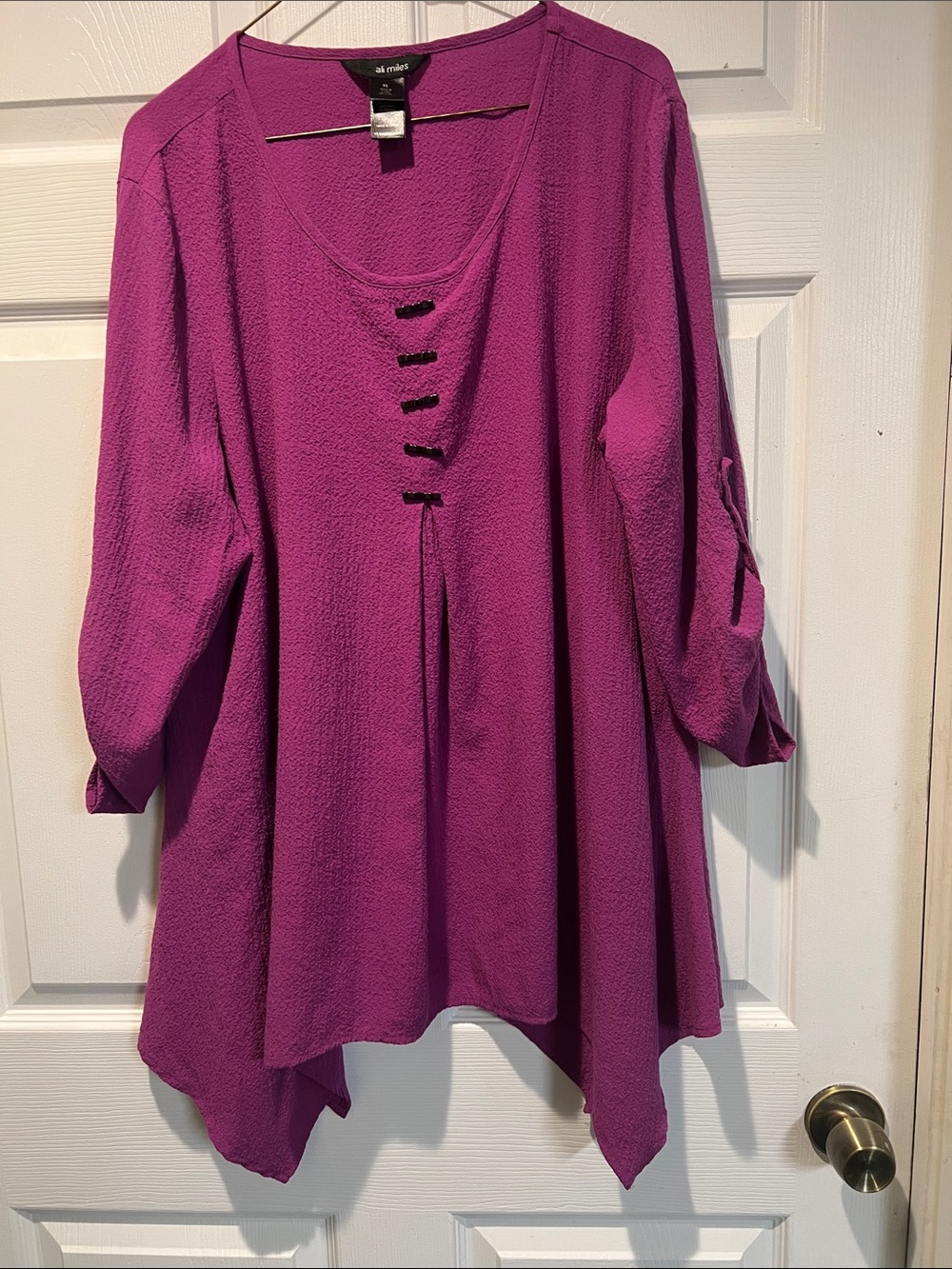 Ali Miles Women’s Purple Textured Tunic Top